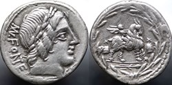 Crawford 353/1d MN.FONTEI C.F (Mn. Fonteius C.f.) Denar, 85, Rom