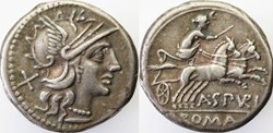 Crawford 230/1, A.SPVRI(A. Spurilius)?, Denarius, 139, Rom