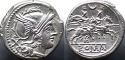 Crawford 57/2, Anonym, Denar, 207 B.C. Rome