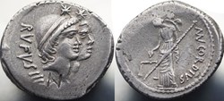 Crawford 463/1b MN.CORDIVS RVFVS IIIVIR (Mn. Cordius Rufus), Denar