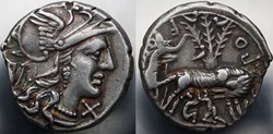 Crawford 235/1, SEX.POM (Sex. Pompeius Faustulus) Denar, 137, Rom