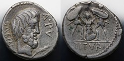 Crawford 344/2 L.TITVRI L.F SABINVS (L.Titurius L.f.Sabinus), Denar, 89, Rom