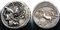 Crawford 318/1, C. COIL CALD (C. Coelius Caldus) Denar FOR SALE/A VENDRE € 50,-