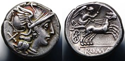 Crawford 197/1, Anonym, Denar, 157-156, Rom