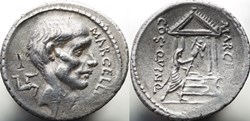 Crawford 439/1 MARCELLINVS (P.Cornelius Lentulus Marcellinus), Denar (rare)