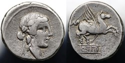 (60€) Crawford 341/2 Q.TITI (Q. Titius), Denar, 90, Rom *SOLD*