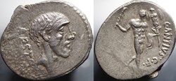 Crawford 455/1a C.ANTIVS C.F RESTIO (C. Antius C. f. Restio) Denarius. For sale/a vendre € 240,-
