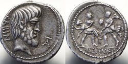 Crawford 344/1a L.TITVRI L.F SABINVS (L.Titurius L.f.Sabinus), Denar, 90, Rom