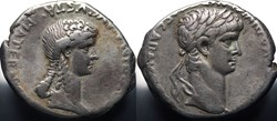 Agrippina minor and Nero Didrachme