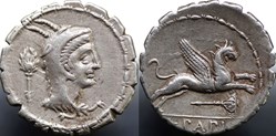 Crawford 384/1, L. PAPI (L.Papius), Denarius, 79 B.C. Rome