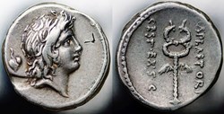 Crawford 405/5, M.PLAETORIVS CEST (M. Plaetorius M.f.Cestianus), AR Denarius