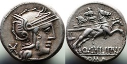 Crawford 259/1, Q.PILIPVS (Q. Marcius Philippus) Denar, 129 BC, Rom