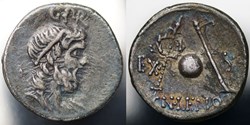 (45 €) Crawford 393/1, Cn. Cornelius P.f. Lentulus Marcellinus,*SOLD*