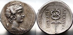 Crawford 405/3b, M.PLAETORIVS CEST (M. Plaetorius M.f.Cestianus), Denarius