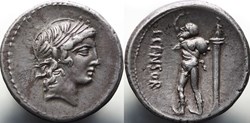 Crawford 363/1 C.CENSOR (L. Marcius Censorinus), Denarius