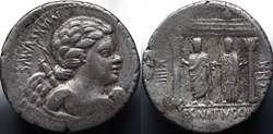 Crawford 391/2, C.EGNATIVS CN.F CN.N MAXSVMVS (C. Egnatiu Maximus) Denar, 75 BC
