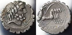 Crawford 364/1, Q. Antonius Balbus, Denar (Serratus)