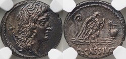 Crawford 428/3, Q.CASSIVS (Q. Cassius Longinus), Denarius, 53 B.C. Rome