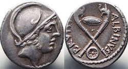 Crawford 450/1 ALBINVS BRVTI.F, (D. IUNIUS Brutus), Denar 48 BC
