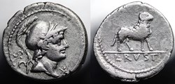 (85 €) Crawford 389/1, L.RVSTI ( C. Rustius), Denar, 76 BC *SOLD*