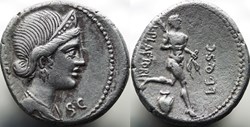 Crawford 396/1b, L.PLAETORI L.F Q(L. Plaetorius L.f. Cestianus) Denar 74, Rom