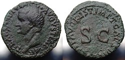 Tiberius As (Restitution issue struck under Titus) RIC 211