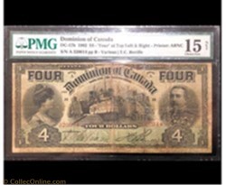 4 dollars 1902 du dominiom of Canada