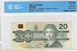 Billet de 20 dollars 1991
