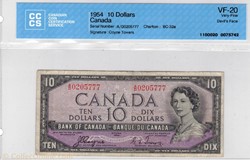 billets de 10 dollars 1954