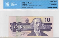 billet de 10 dollar 1989