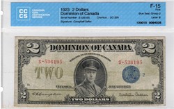 2 dollars 1923 Dominion of Canada