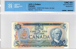 billet de 5 dollars 1979