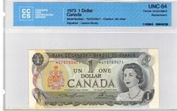 billet de 1 dollar 1973 BC-46aA