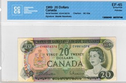 billet de 20 dollars 1969