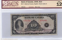 billet de 10 dollars 1935
