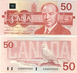 billet de 50 dollars 1988