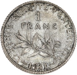 1 franc Semeuse 1911 (MS65)