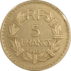 5 francs Lavrillier 1935