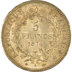 5 francs Hercule 1874 A
