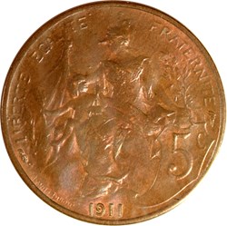 5 centimes Daniel-Dupuis 1911