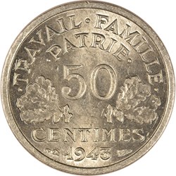 50 centimes Francisque 1943