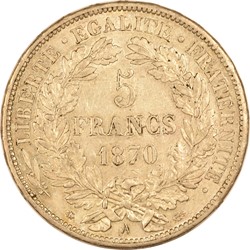 5 francs Cérès 1870 A