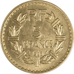 5 francs Lavrillier 1938