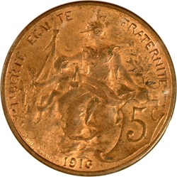 5 centimes Daniel-Dupuis 1916 *