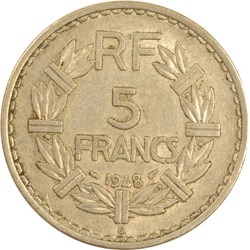 5 francs Lavrillier 1948 B
