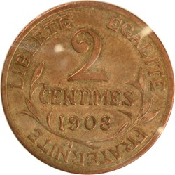 2 centimes Daniel-Dupuis 1908