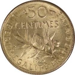 50 centimes Semeuse 1916