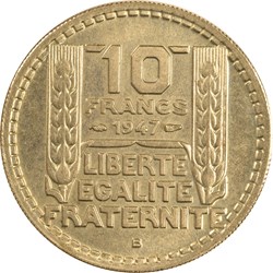 10 francs Turin 1947 B