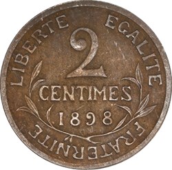 2 centimes Daniel-Dupuis 1898 flan mat (PR63)