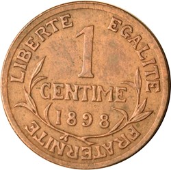1 centime Daniel-Dupuis 1898 flan mat